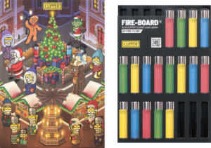 Clipper Adventskalender 2026 FIRE-BOARD display voor 24 aanstekers