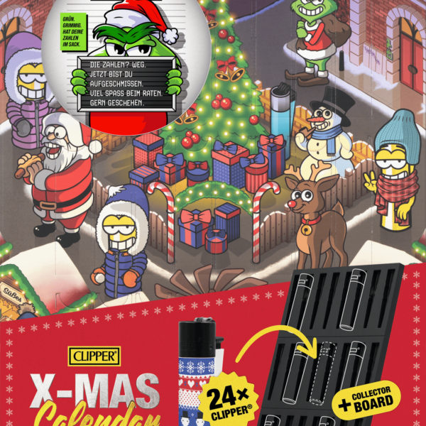 Clipper Adventskalender 2026 met 24 aanstekers en FIRE-BOARD