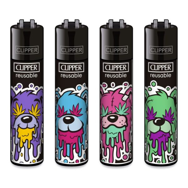 Clipper Classic Juicy Bears aansteker set 4 stuks compleet