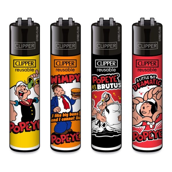 Clipper Classic Popeye aansteker set van 4 stuks compleet